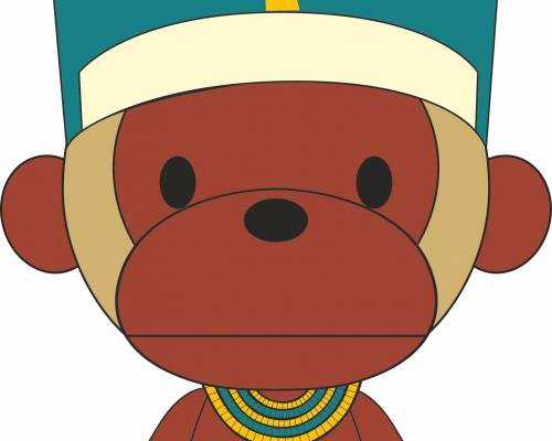 可爱卡通猴子服装裁片T恤印花烫图印花花型素材