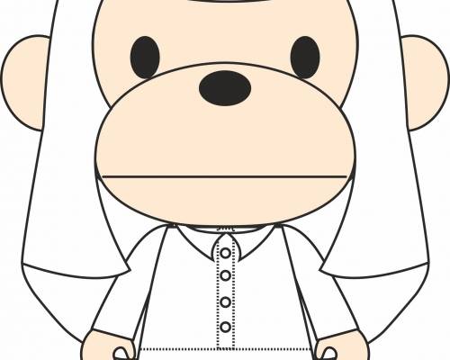 可爱卡通猴子服装裁片T恤印花烫图印花花型素材