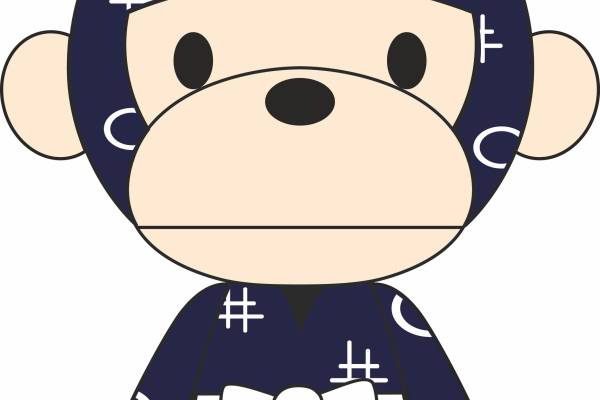 可爱卡通猴子服装裁片T恤印花烫图印花花型素材