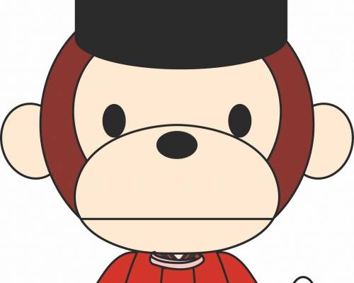 可爱卡通猴子服装裁片T恤印花烫图印花花型素材