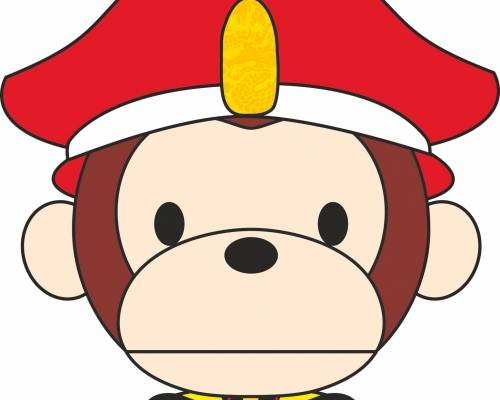 可爱卡通猴子服装裁片T恤印花烫图印花花型素材