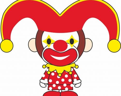 可爱卡通猴子小丑服装裁片T恤印花烫图印花花型素材