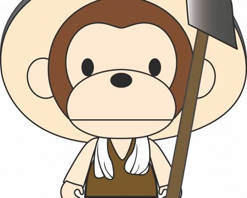 可爱卡通猴子服装裁片T恤印花烫图印花花型素材