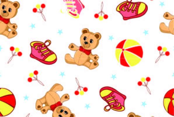 卡通熊鞋子印花图案矢量图服装纺织数码印花花型素材