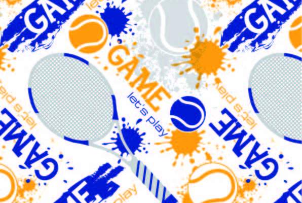 运动风几何涂鸦网球运动印花矢量图服装纺织数码印花花型素材