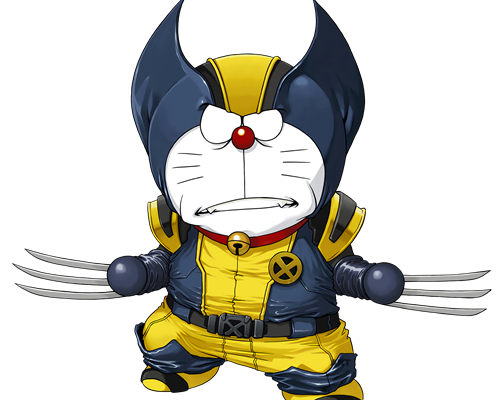 哆啦A梦金刚狼印花图案服装裁片T恤烫图印花花型素材