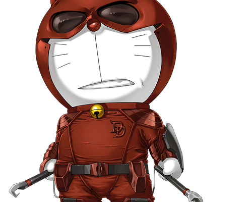 哆啦A梦夜魔侠印花图案服装裁片T恤烫图印花花型素材