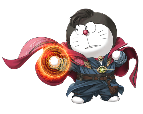 哆啦A梦奇异博士印花图案服装裁片T恤烫图印花花型素材