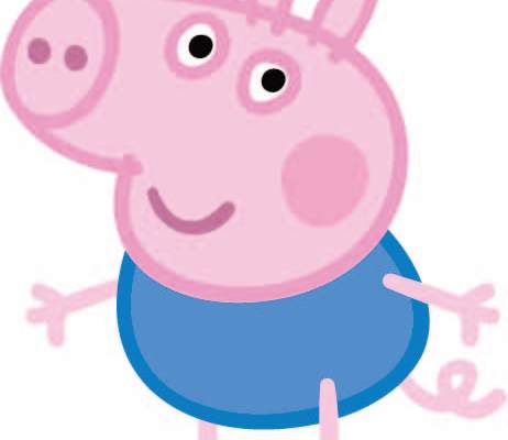 卡通动漫小猪佩奇印花矢量图服装裁片T恤烫图印花花型素材