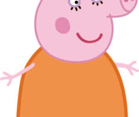 卡通动漫小猪佩奇印花矢量图服装裁片T恤烫图印花花型素材