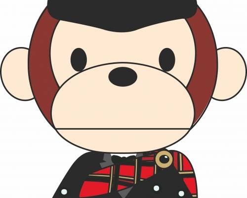 可爱卡通猴子服装裁片T恤印花烫图印花花型素材