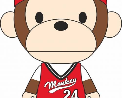 可爱卡通猴子服装裁片T恤印花烫图印花花型素材