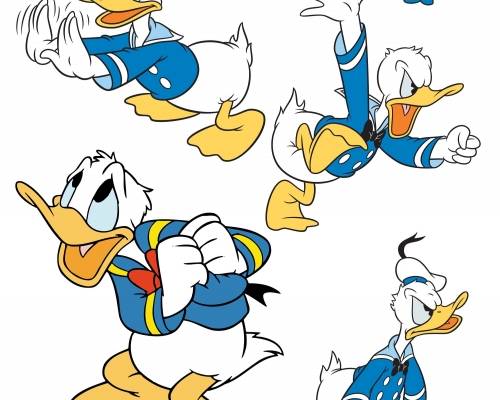 卡通动漫唐老鸭印花图案服装裁片T恤烫图印花花型素材