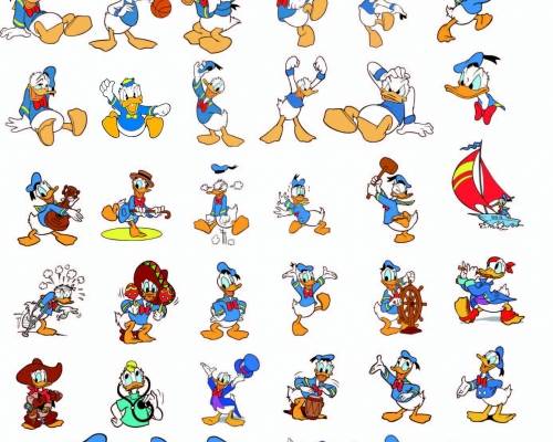 卡通动漫唐老鸭印花图案服装裁片T恤烫图印花花型素材