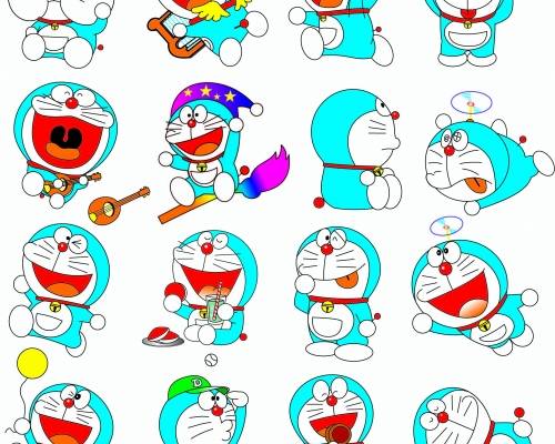 哆啦A梦印花图案服装裁片T恤烫图印花花型素材