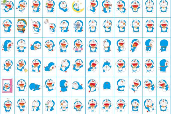 哆啦A梦印花图案服装裁片T恤烫图印花花型素材