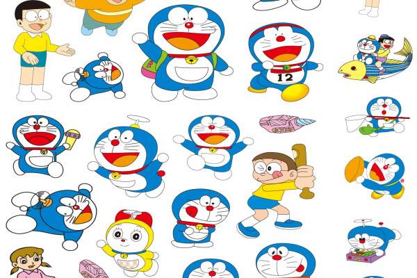 哆啦A梦印花图案服装裁片T恤烫图印花花型素材