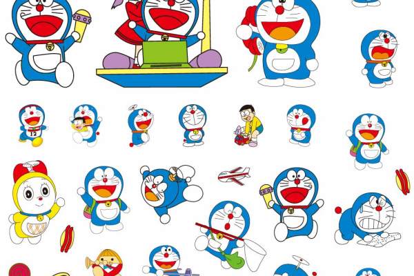 哆啦A梦印花图案服装裁片T恤烫图印花花型素材
