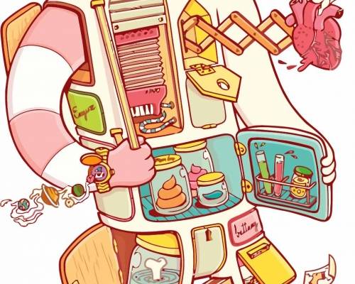 卡通抽象人物印花矢量图服装裁片T恤烫图印花花型素材