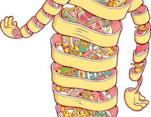 卡通抽象人物印花矢量图服装裁片T恤烫图印花花型素材