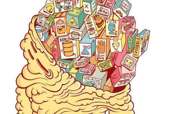 卡通抽象人物印花矢量图服装裁片T恤烫图印花花型素材