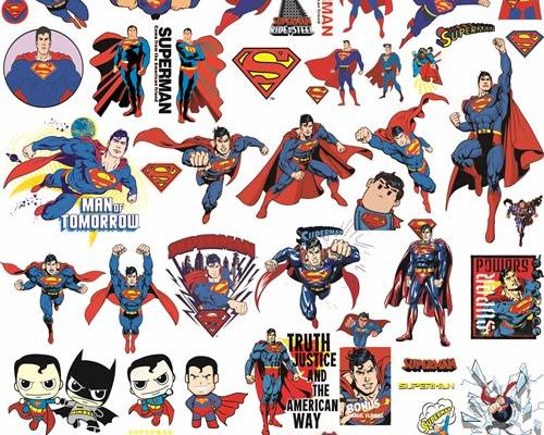 卡通动漫 超人印花图案服装裁片T恤印花花型素材
