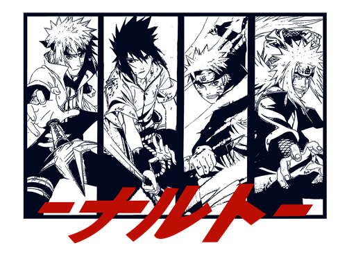 卡通动漫火影忍者印花图案服装裁片T恤印花花型素材