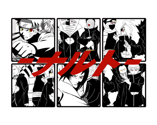 卡通动漫火影忍者印花图案服装裁片T恤印花花型素材