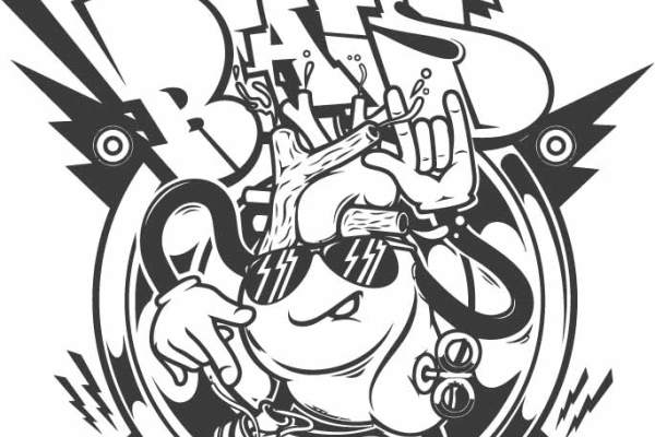 卡通人物图案嘻哈风印花矢量图服装裁片T恤烫图印花花型素材