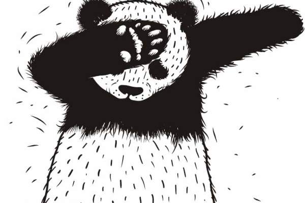 卡通动物熊猫字母SWAG印花矢量图服装纺织数码印花花型素材