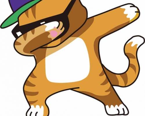 卡通动物猫咪字母SWAG印花矢量图服装纺织数码印花花型素材