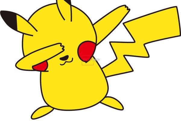 卡通动物皮卡丘字母SWAG印花矢量图服装纺织数码印花花型素材