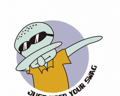 卡通动漫海绵宝宝章鱼哥字母印花图案服装裁片T恤印花花型素材