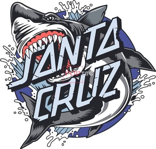 鲨鱼字母潮牌印花矢量图服装裁片t恤烫图印花花型素材