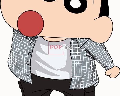 卡通图案蜡笔小新印花矢量图服装裁片T恤烫图印花花型素材