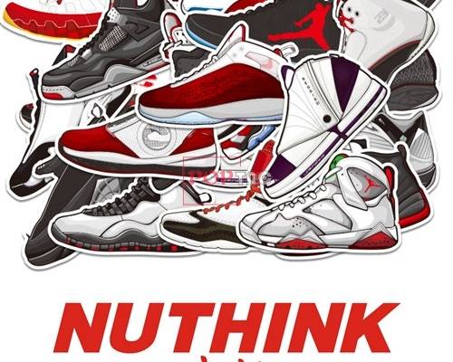 耐克乔丹鞋子毒物字母潮牌印花矢量图服装裁片T恤烫图印花花型素材