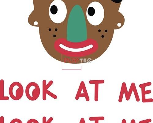 卡通黑人图案字母印花矢量图服装裁片T恤烫图印花花型素材