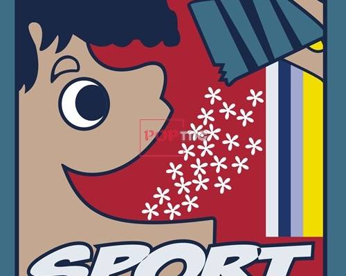 卡通画报人物图案印花矢量图服装裁片T恤烫图印花花型素材