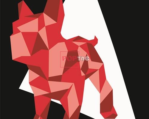 卡通棱型狗字母印花矢量图服装裁片T恤烫图印花花型素材