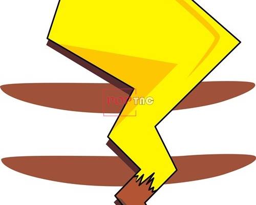 卡通动漫皮卡丘尾巴印花矢量图服装裁片T恤烫图印花花型素材