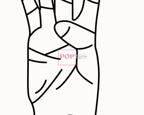 卡通手势印花矢量图服装裁片T恤烫图印花花型素材