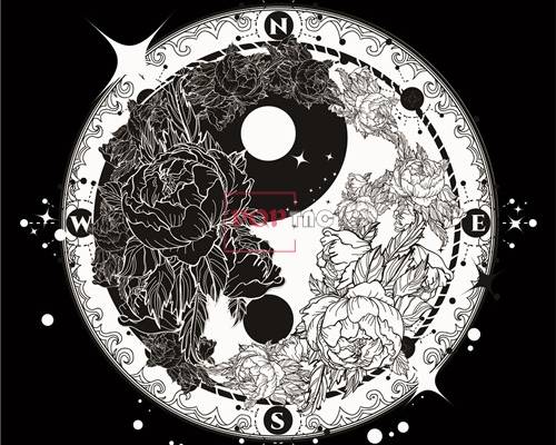 几何图案花纹太极花印花矢量图服装裁片T恤烫图印花花型素材