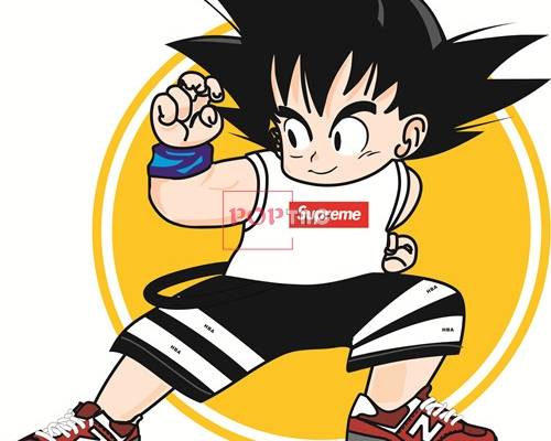 卡通动漫悟空字母Supreme潮牌印花矢量图服装裁片T恤烫图印花花型素材