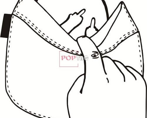 卡通动漫中指猫手掌印花矢量图服装裁片T恤烫图印花花型素材