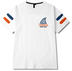 字母涂鸦动物鲨鱼印花矢量图服装裁片T恤全身印班服印花素材