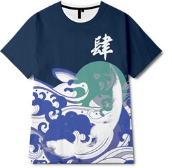 色彩涂鸦海浪星辰大海以梦为马印花图案服装裁片T恤全身印印花花型