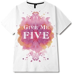 色彩涂鸦字母玫瑰花印花图案服装裁片T恤全身印印花花型素材