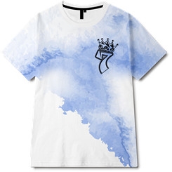 色彩涂鸦数字海浪仙鹤印花图案服装裁片T恤全身印印花花型素材