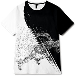 水墨涂鸦奔跑的人印花图案服装裁片T恤全身印印花花型素材