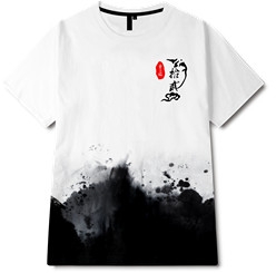 水墨风祥云仙鹤印花图案服装裁片T恤全身印印花花型素材